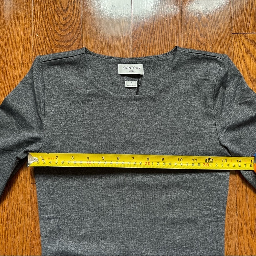 [NWT] Aritzia Contour Crew Hip Long-Sleeve Heather Charcoal Gray - Sz S - Picture 8 of 16